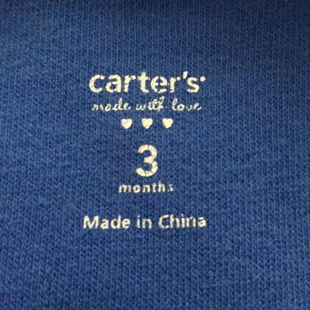 Carter’s Blue Guitar Pajamas 3 Months Warm Soft Zip Up